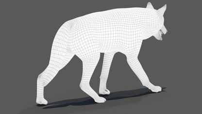 Animated Red Wolf 3D Model Fur