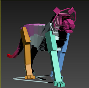 Lion 3D Model Rig Thumbnail