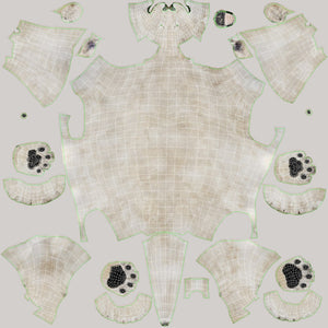 White Lion 3D Model Body UVs