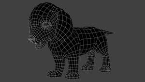 Rigged Dachshund Dog Puppy 3D Model - Game-Ready Thumbnail