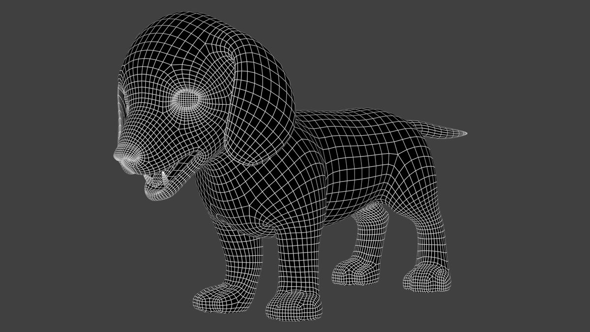 Rigged Dachshund Dog Puppy 3D Model - Game-Ready