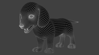 Dachshund Dog Puppy 3D Model Rigged