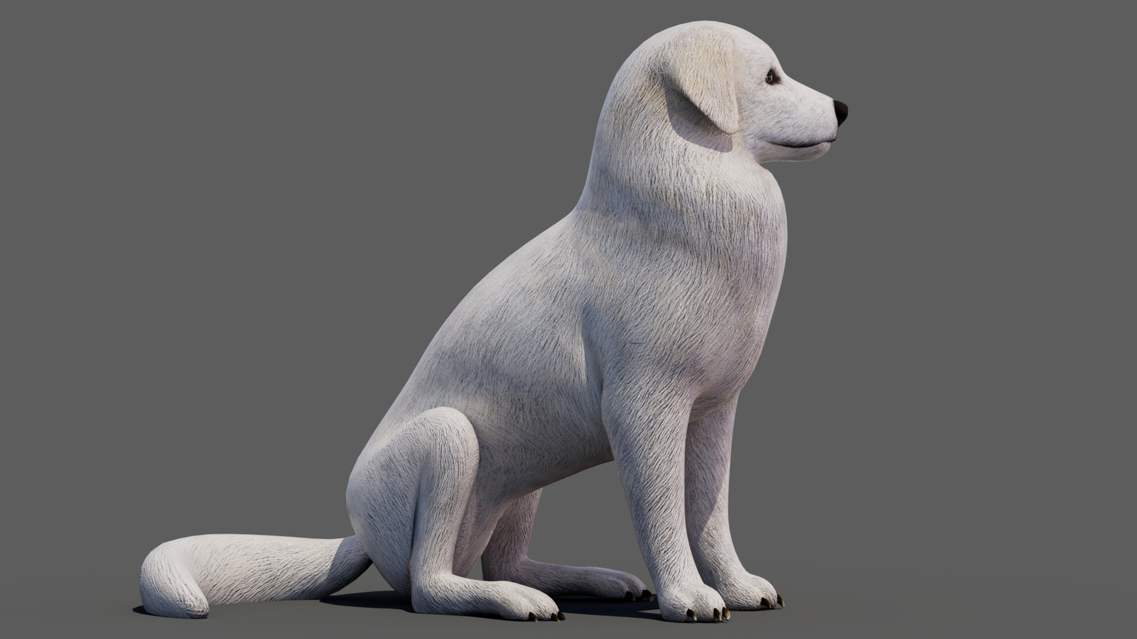 rigged Great Pyrenees dog 3D model