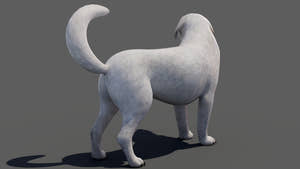 rigged Great Pyrenees dog 3D model Thumbnail