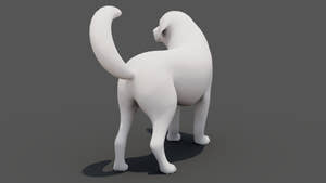 Rigged Great Pyrenees Dog 3D Model - Untextured Previz Thumbnail