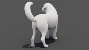 Rigged Great Pyrenees Dog 3D Model - Untextured Previz Thumbnail