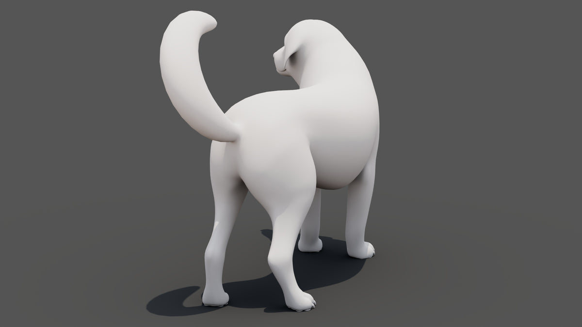 Rigged Great Pyrenees Dog 3D Model - Untextured Previz