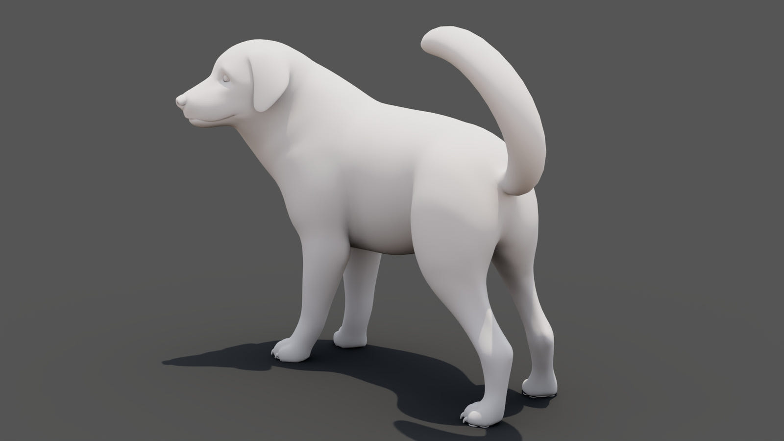 Rigged Great Pyrenees Dog 3D Model - Untextured Previz