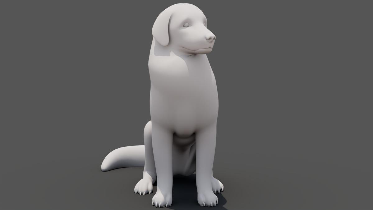 Rigged Great Pyrenees Dog 3D Model - Untextured Previz