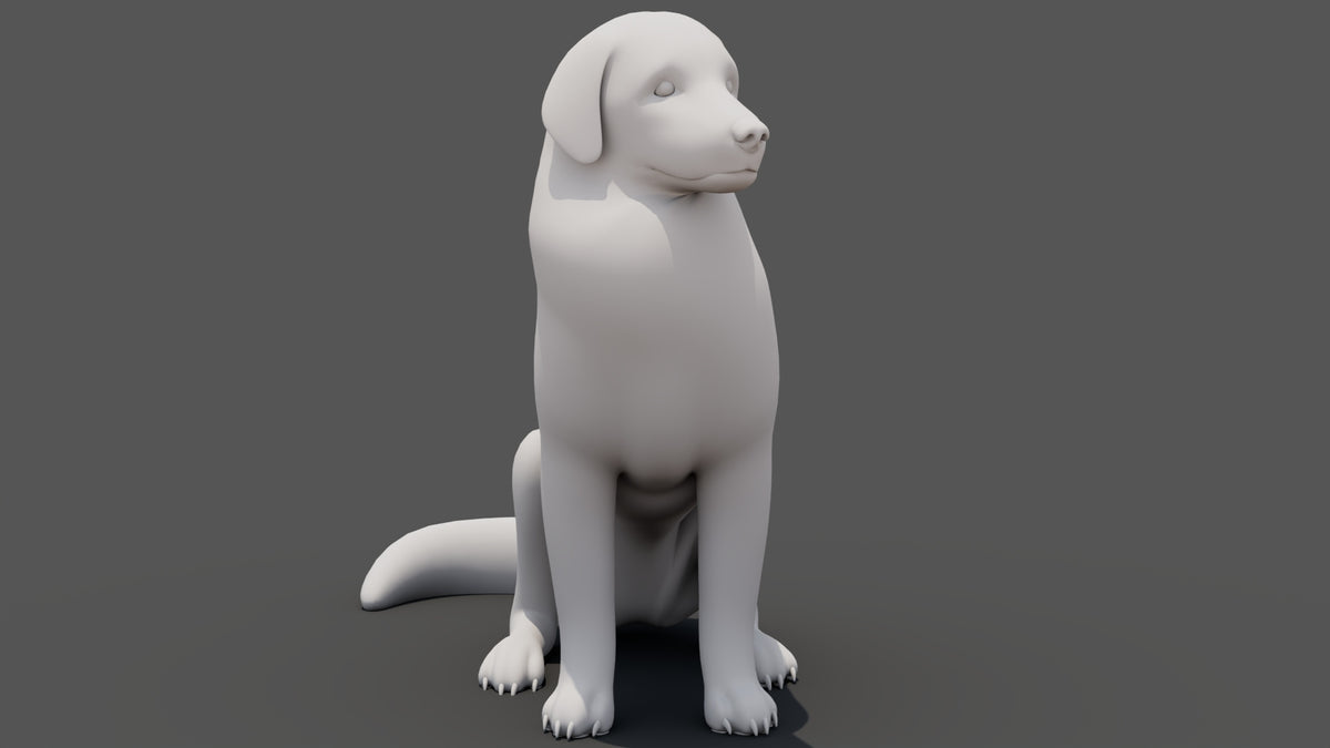 Rigged Great Pyrenees Dog 3D Model - Untextured Previz