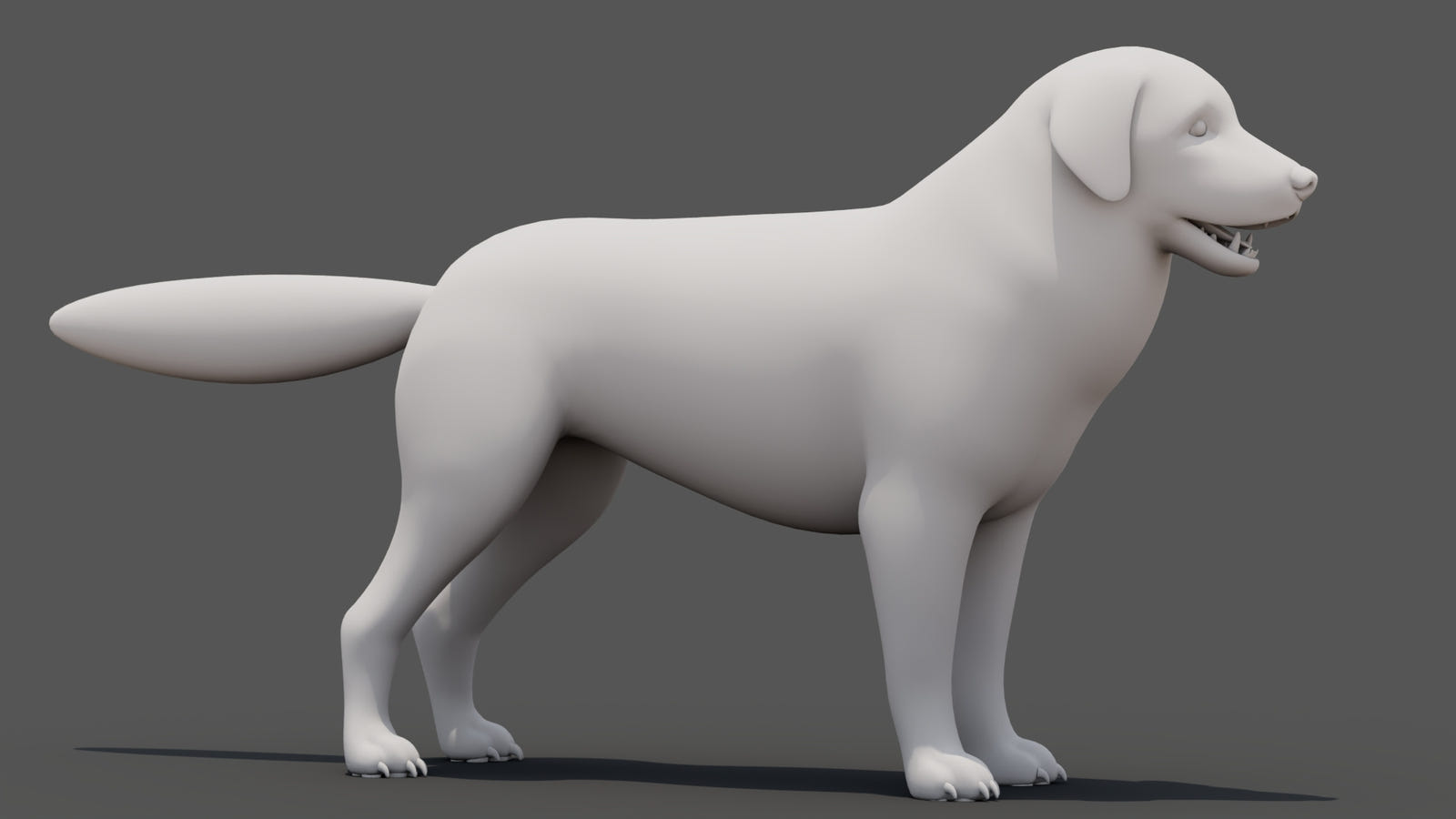 Rigged Great Pyrenees Dog 3D Model - Untextured Previz