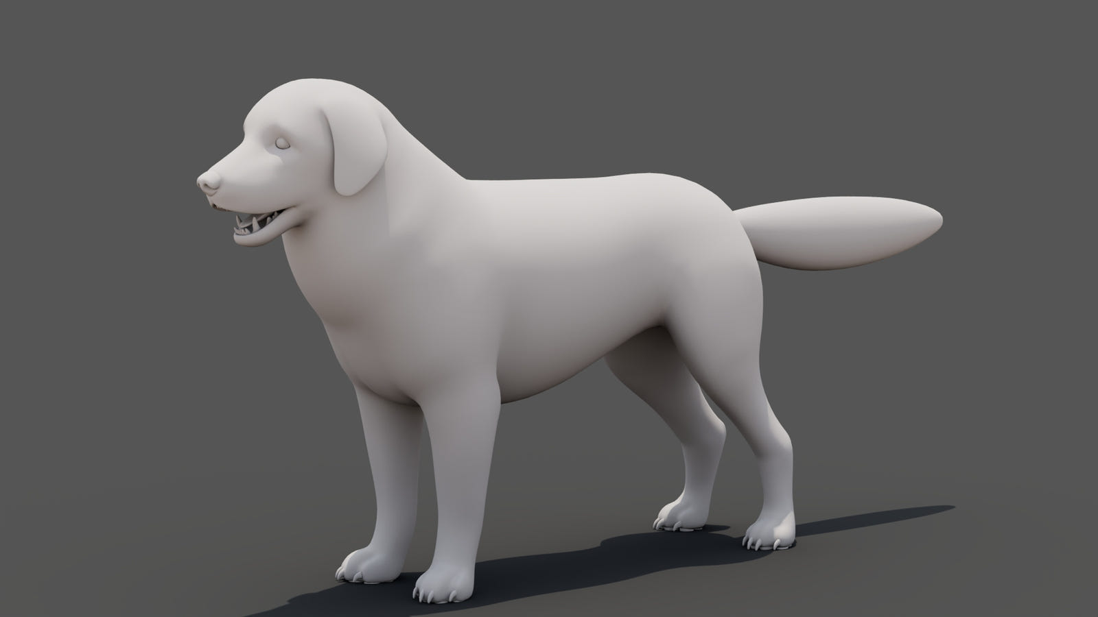 Rigged Great Pyrenees Dog 3D Model - Untextured Previz