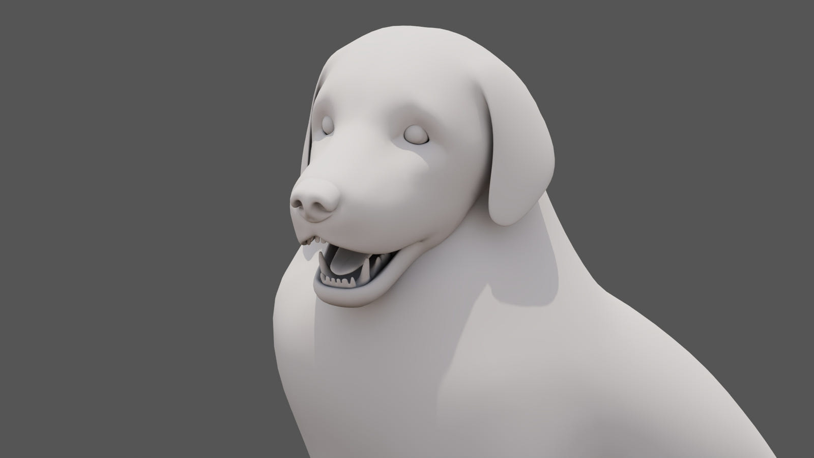 Rigged Great Pyrenees Dog 3D Model - Untextured Previz