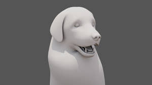 Rigged Great Pyrenees Dog 3D Model - Untextured Previz Thumbnail
