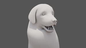 Rigged Great Pyrenees Dog 3D Model - Untextured Previz Thumbnail