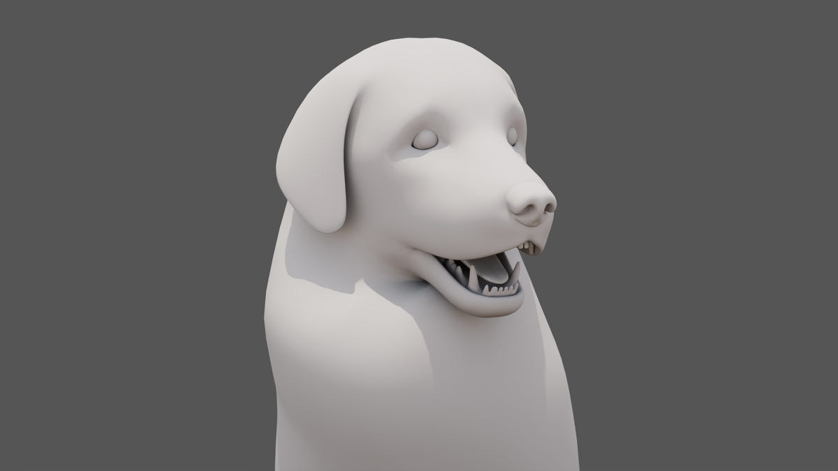 Rigged Great Pyrenees Dog 3D Model - Untextured Previz