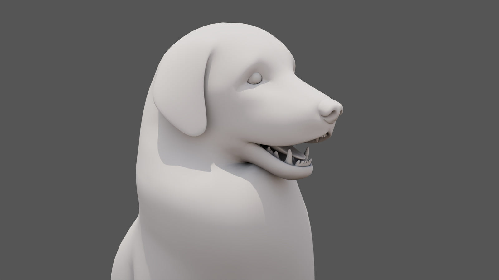 Rigged Great Pyrenees Dog 3D Model - Untextured Previz
