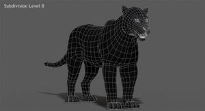Rigged Jaguar 3D Model Thumbnail