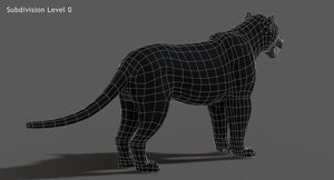 Rigged Jaguar 3D Model Thumbnail