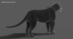 Rigged Jaguar 3D Model Thumbnail