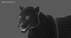 Rigged Jaguar 3D Model Thumbnail