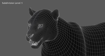 Rigged Jaguar 3D Model