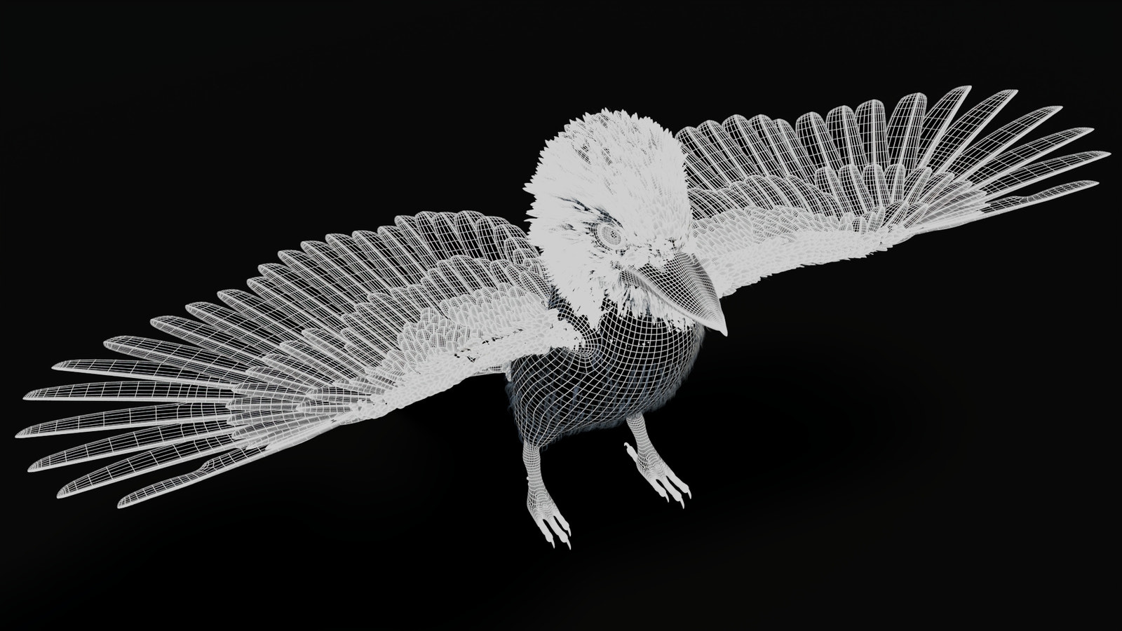 Rigged Kookaburra 3D Model