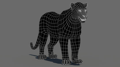 Leopard Rigged 3D Model
