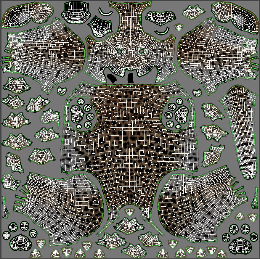 Leopard Cub 3D Model Body UVs