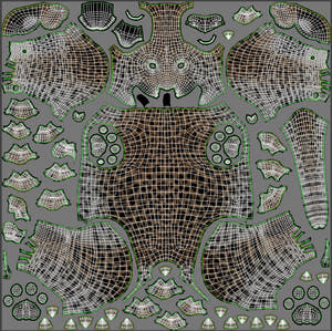 Leopard Cub 3D Model Body UVs Thumbnail