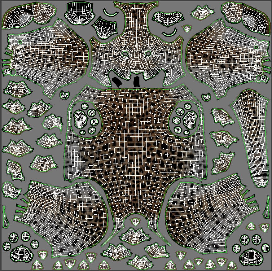 Leopard Cub 3D Model Body UVs