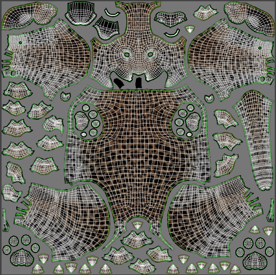 Leopard Cub 3D Model Body UVs