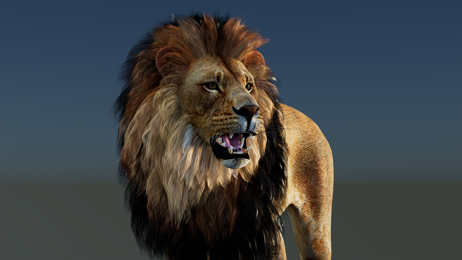 Rigged Lion 3D Model
