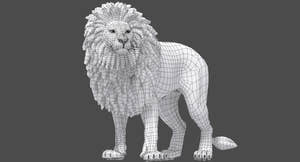 Rigged Lion 3D Model Thumbnail
