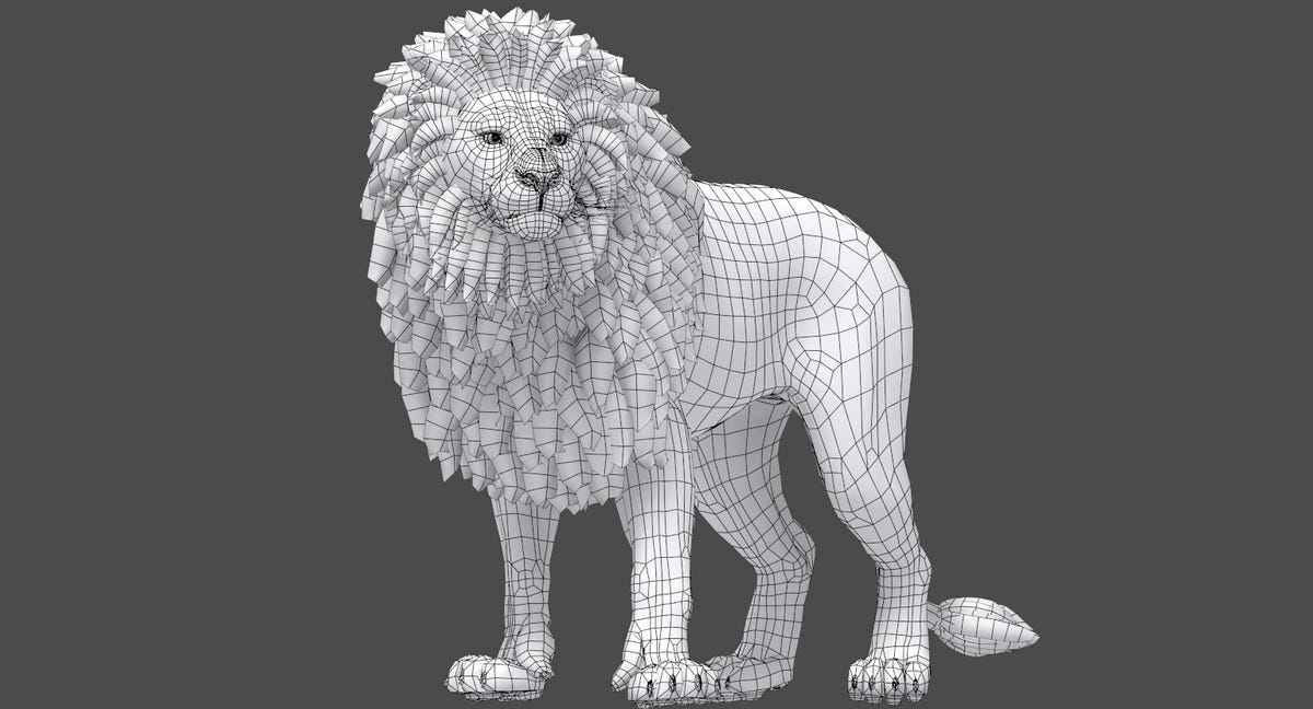 Rigged Lion 3D Model - Game-Ready