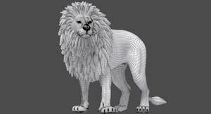 Rigged Lion 3D Model Thumbnail