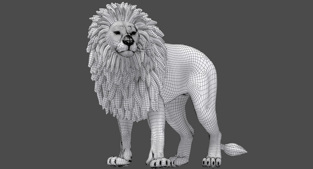 Rigged Lion 3D Model - Game-Ready