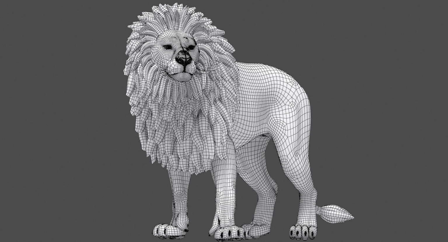Rigged Lion 3D Model