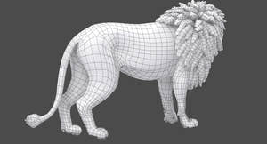 Rigged Lion 3D Model Thumbnail
