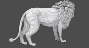 Rigged Lion 3D Model Thumbnail
