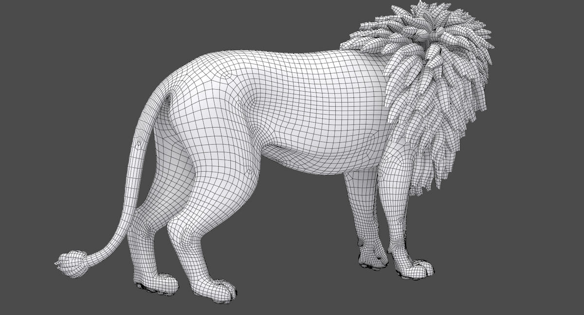 Rigged Lion 3D Model - Game-Ready