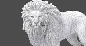 Rigged Lion 3D Model Thumbnail