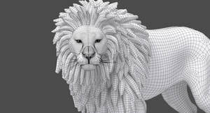 Rigged Lion 3D Model Thumbnail