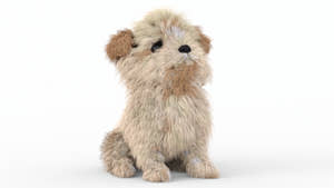 Maltipoo Dog Puppy Polygonal Fur 3D Model Thumbnail