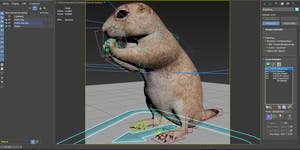 Rigged Prairie Dog 3D Model Fur Thumbnail