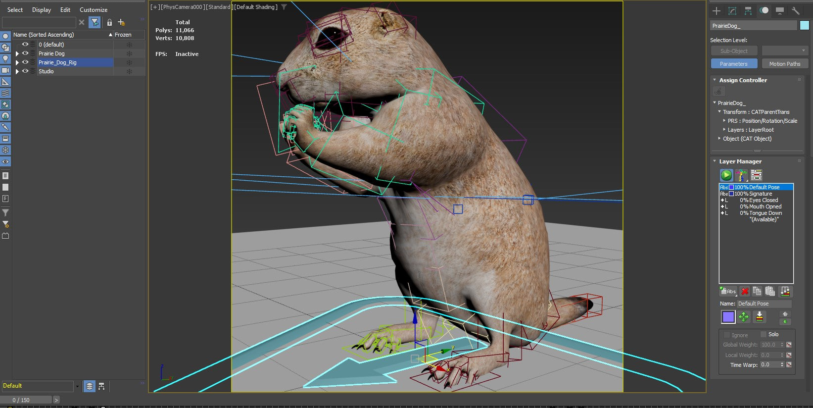 Rigged Prairie Dog 3D Model Fur