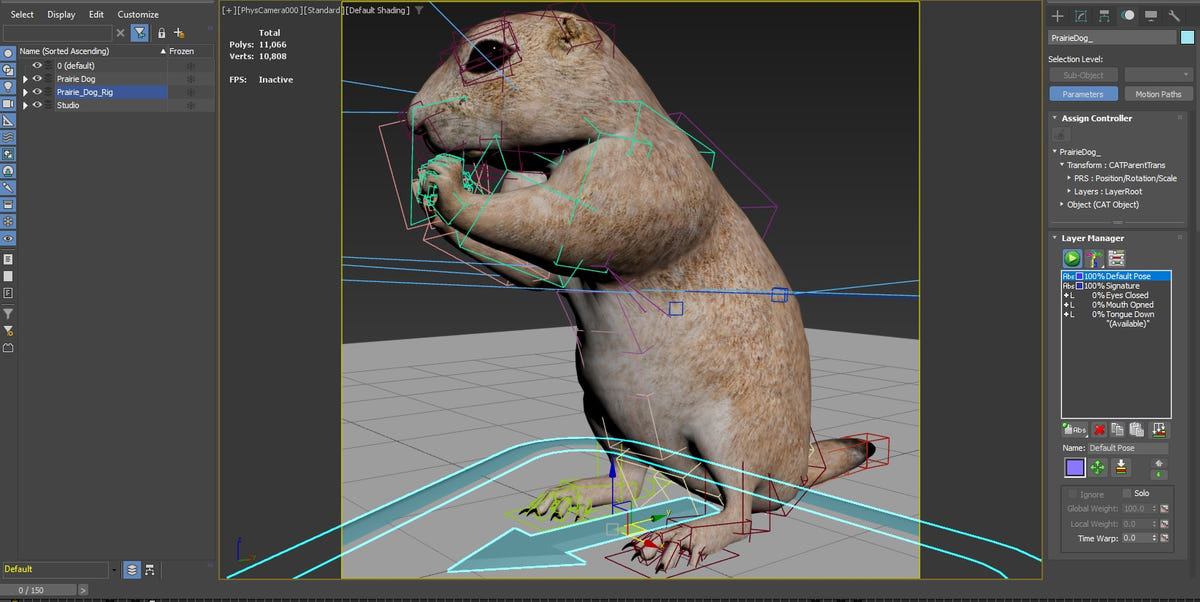 Animated Prairie Dog 3D Model Fur