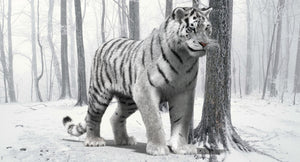 Rigged Siberian White Tiger 3D Model Thumbnail