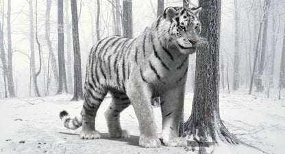 Rigged Siberian White Tiger 3D Model