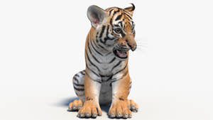 Rigged Tiger Cub 3D Model Thumbnail